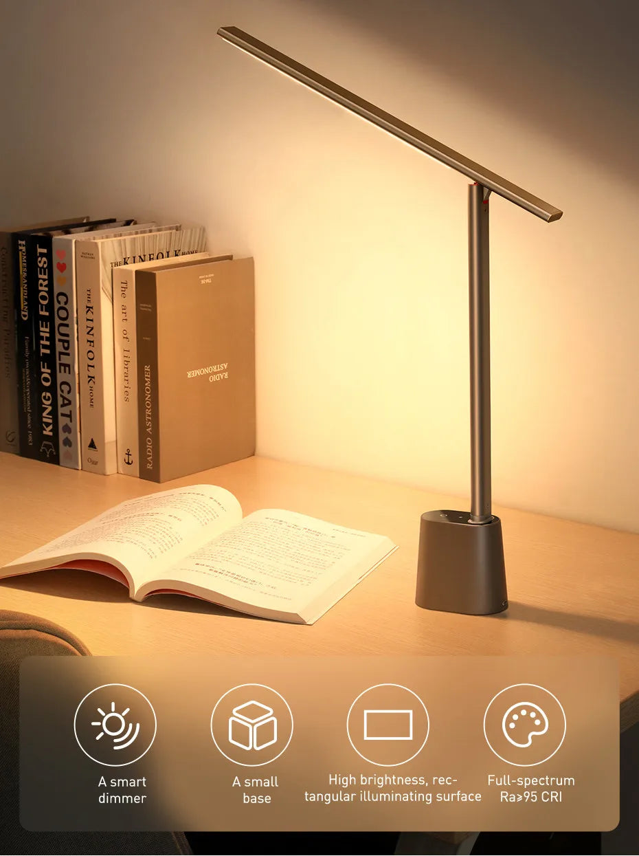 Baseus LED Desk Lamp Eye Protection Study Dimmable Office Light Foldable Table Lamp Smart Adaptive Brightness Bedside Read Lamp Beauty World Shop