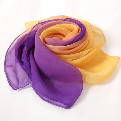 Four Seasons Thin Soft Chiffon For Women Silky Gradient Printing Beach Georgette Scarf Shawls Long Wraps Beach Sunscreen Hijab Beauty World Shop