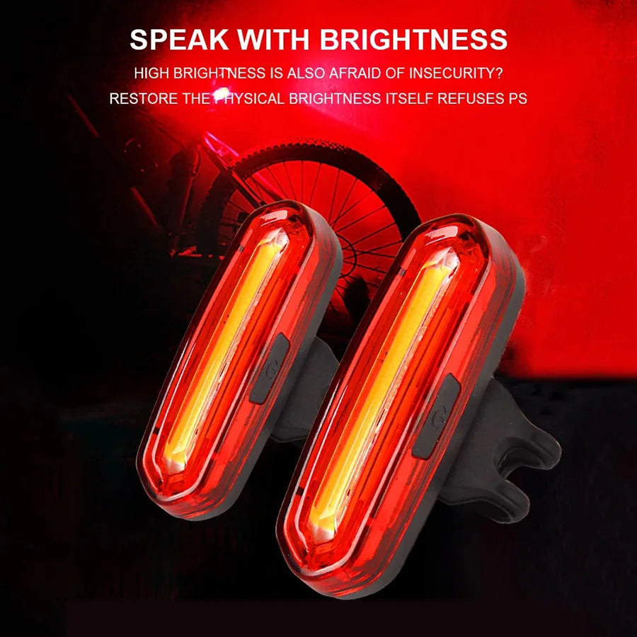 Bicycle Tail Light Night Cycling Outdoor USB Rechargeable MTB Road Bike Rear Lamp COB LED Cycling Bicycle Safety Warning Lights Beauty World Shop