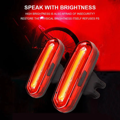 Bicycle Tail Light Night Cycling Outdoor USB Rechargeable MTB Road Bike Rear Lamp COB LED Cycling Bicycle Safety Warning Lights Beauty World Shop