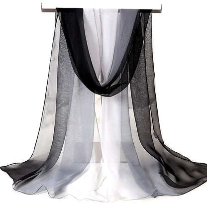 Four Seasons Thin Soft Chiffon For Women Silky Gradient Printing Beach Georgette Scarf Shawls Long Wraps Beach Sunscreen Hijab Beauty World Shop