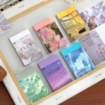 Yoofun 50 Sheets Natural Scenery&Art Paintings Stationery Stickers Book Aesthetic Landscape Cute Scrapbooking Planner Journaling Beauty World Shop