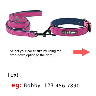 Leather Dog Collar Leash Set Personalized Customized Dogs Collars 2 Layer Leather Dog Leash For Small Medium Large Dogs Pitbull Beauty World Shop