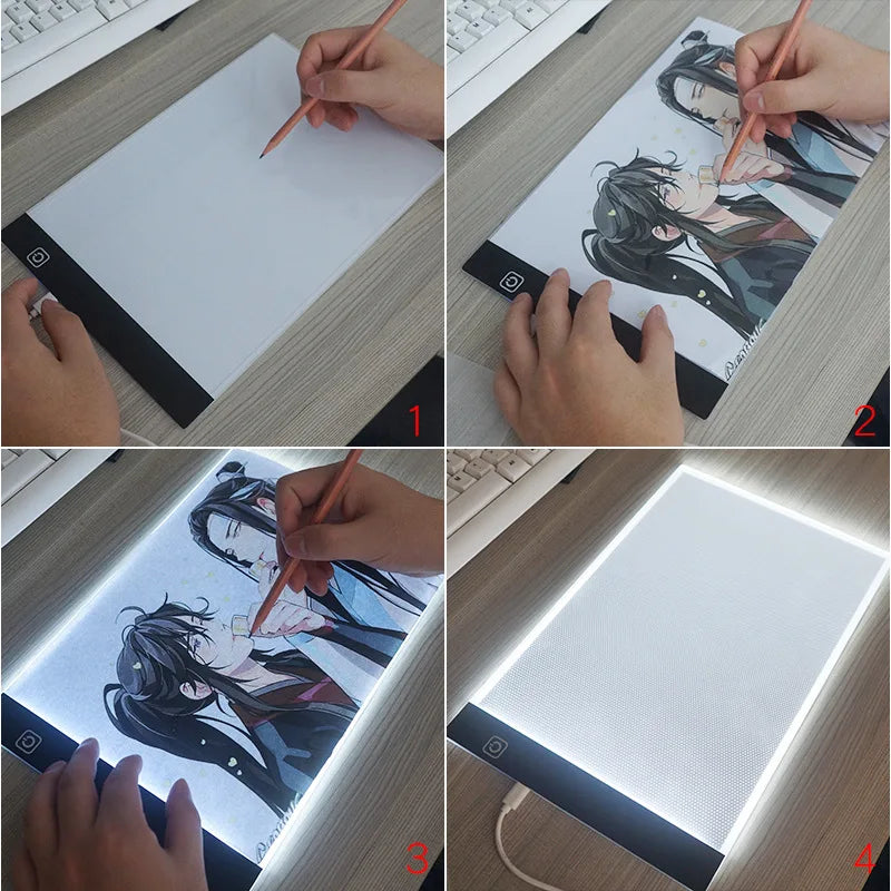 A4 Level Dimmable Led Drawing Copy Pad Board Children's Toy Painting Educational Kids Grow Playmates Creative Gifts For Children Beauty Fashion