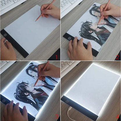 A4 Level Dimmable Led Drawing Copy Pad Board Children's Toy Painting Educational Kids Grow Playmates Creative Gifts For Children Beauty Fashion