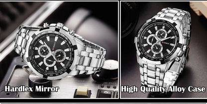 CURREN 8023 Quartz Watch Men Waterproof Sport Military Watches Mens Business Stainless Steel Wristwatch Male Clock reloj hombre Beauty World Shop