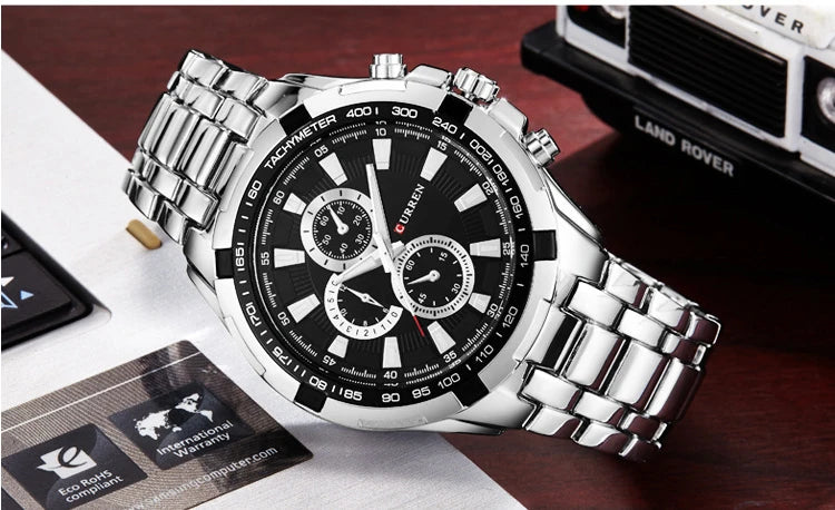 CURREN 8023 Quartz Watch Men Waterproof Sport Military Watches Mens Business Stainless Steel Wristwatch Male Clock reloj hombre Beauty World Shop
