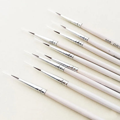 6Pcs/Set Fine Hand-painted Thin Hook Line Pen Drawing Art Pen #0 #00 #000 Paint Brush Art Supplies Nylon Hair Brush Painting Pen Beauty World Shop