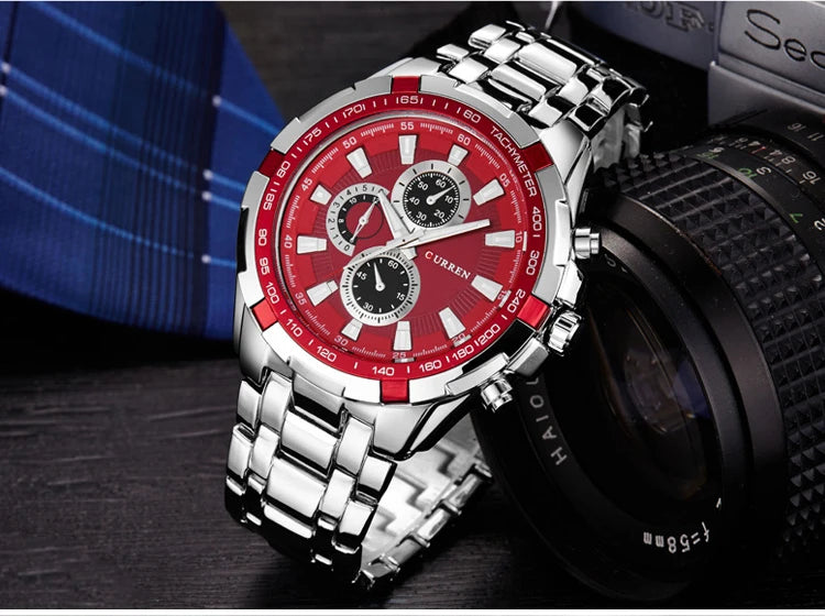 CURREN 8023 Quartz Watch Men Waterproof Sport Military Watches Mens Business Stainless Steel Wristwatch Male Clock reloj hombre Beauty World Shop