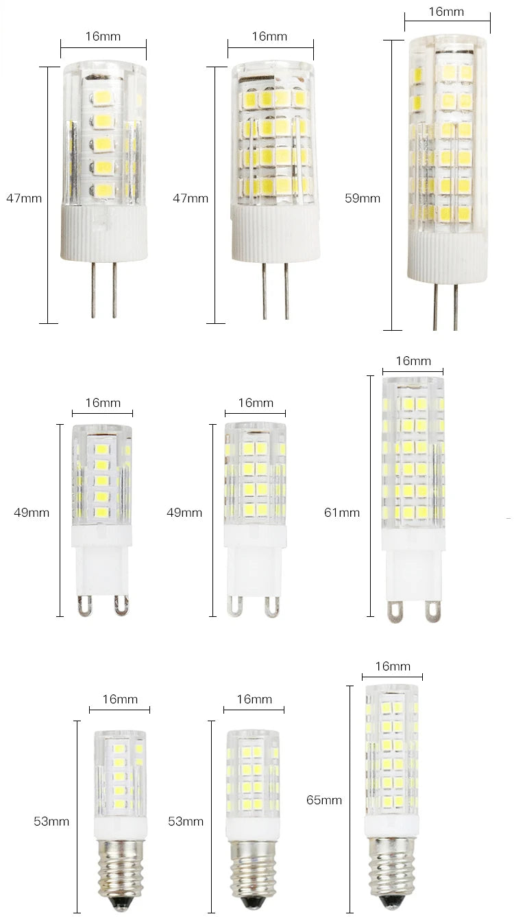 LED G9 Lamp Bulb 220V 230V 3W 5W 7W 9W 12W 15W SMD 2835 Spotlight Replace Halogen Lighting Lights Spotlight Chandelier Bombillas Beauty World Shop