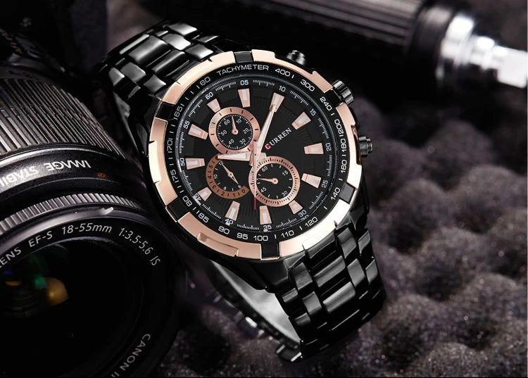CURREN 8023 Quartz Watch Men Waterproof Sport Military Watches Mens Business Stainless Steel Wristwatch Male Clock reloj hombre Beauty World Shop