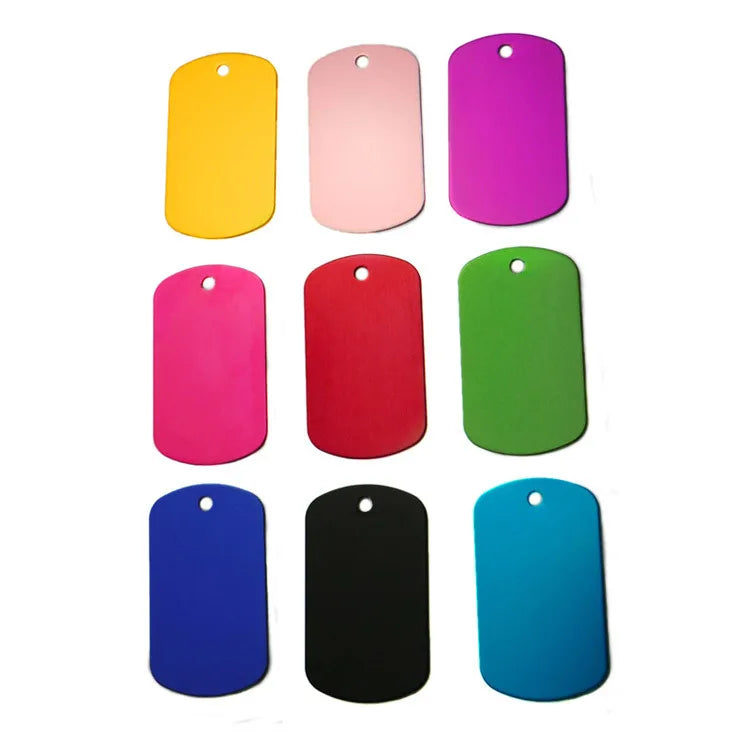 100Pcs Dog Tag Military Pet Id Tags Aluminum Name Pendant Blank Dog Tags Personalized Customized Dog Tag Beauty World Shop