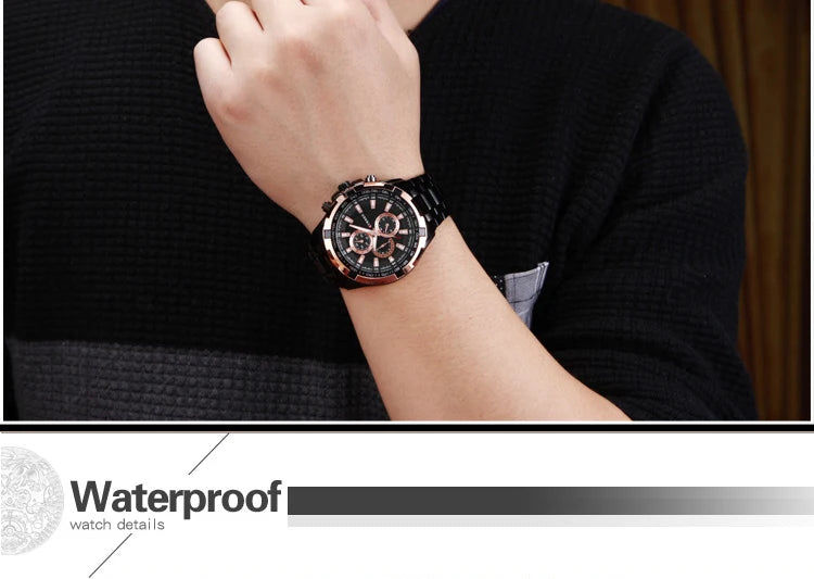 CURREN 8023 Quartz Watch Men Waterproof Sport Military Watches Mens Business Stainless Steel Wristwatch Male Clock reloj hombre Beauty World Shop