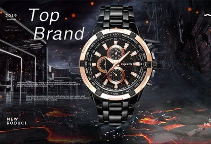 CURREN 8023 Quartz Watch Men Waterproof Sport Military Watches Mens Business Stainless Steel Wristwatch Male Clock reloj hombre Beauty World Shop