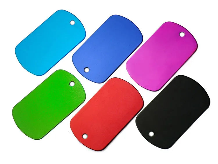 100Pcs Dog Tag Military Pet Id Tags Aluminum Name Pendant Blank Dog Tags Personalized Customized Dog Tag Beauty World Shop