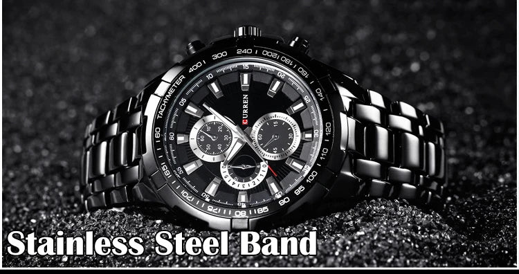 CURREN 8023 Quartz Watch Men Waterproof Sport Military Watches Mens Business Stainless Steel Wristwatch Male Clock reloj hombre Beauty World Shop