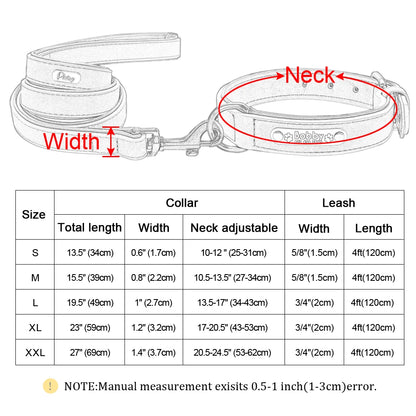 Leather Dog Collar Leash Set Personalized Customized Dogs Collars 2 Layer Leather Dog Leash For Small Medium Large Dogs Pitbull Beauty World Shop