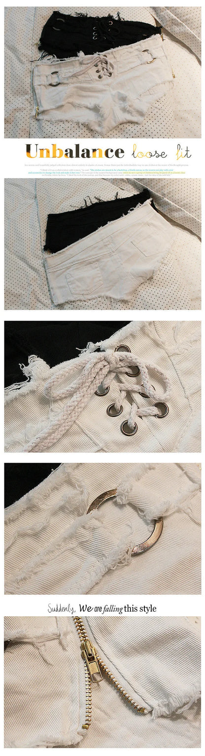 2015 Summer New Hot Ladies Sexy Club Bandage Zipper Super short Feminino Knickers mini disco Mujer denim jeans Low Waist shorts