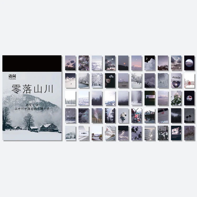 Yoofun 50 Sheets Natural Scenery&Art Paintings Stationery Stickers Book Aesthetic Landscape Cute Scrapbooking Planner Journaling Beauty World Shop