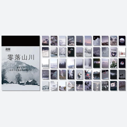 Yoofun 50 Sheets Natural Scenery&Art Paintings Stationery Stickers Book Aesthetic Landscape Cute Scrapbooking Planner Journaling Beauty World Shop