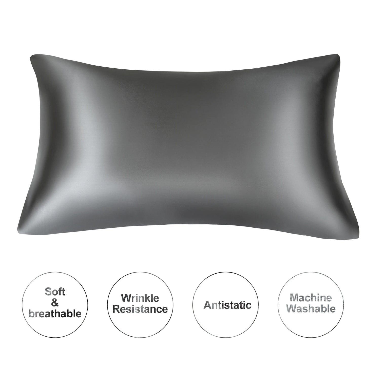 JuwenSilk silky stain pillowcase silky pillowcase natural silk pillowcase mulberry silk pillow case standard queen k Beauty World Shop