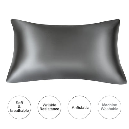 JuwenSilk silky stain pillowcase silky pillowcase natural silk pillowcase mulberry silk pillow case standard queen k Beauty World Shop