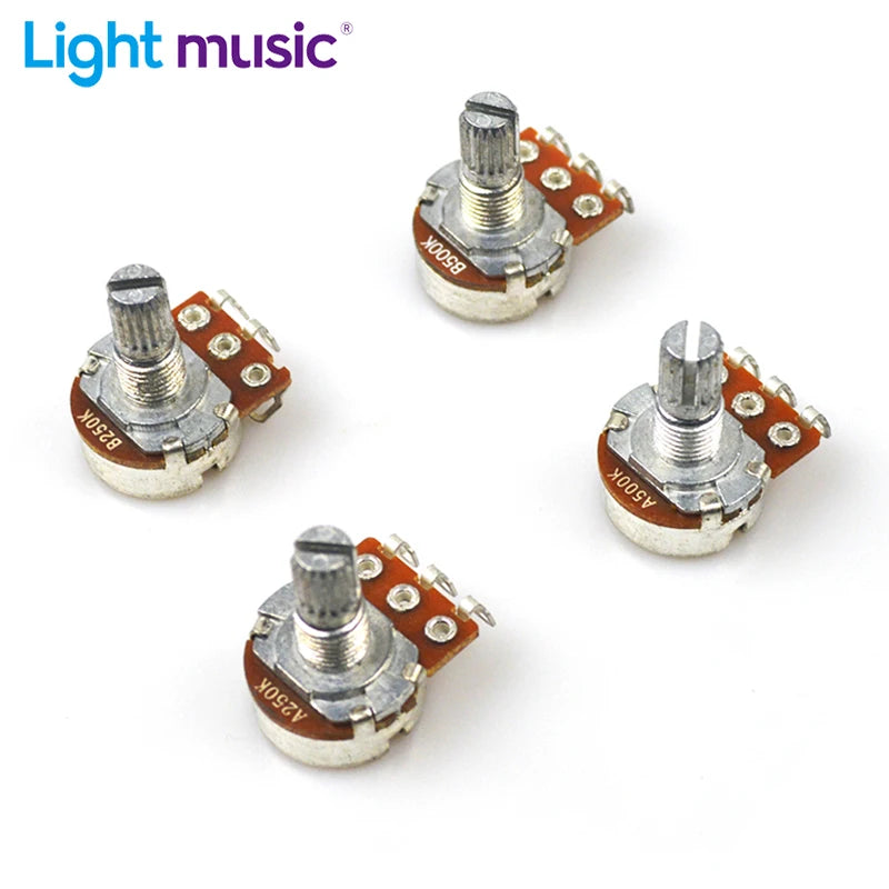 2pcs A500K B500K A250K B250K Potentiometer Splined Small Pot Electric Guitar Bass Effect Amp Tone Volume 15mm 18mm Shaft Parts Beauty World Shop