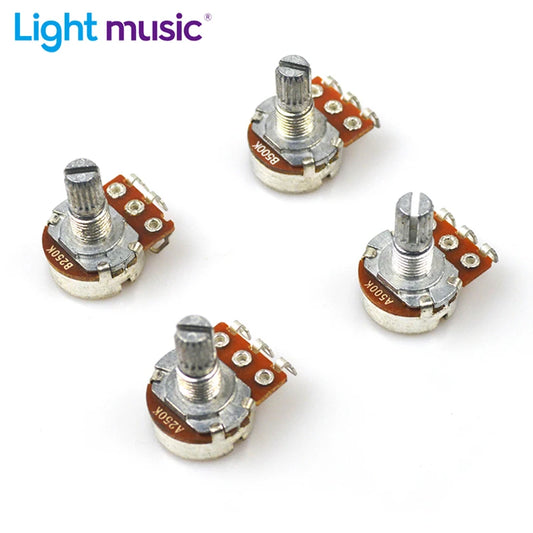 2pcs A500K B500K A250K B250K Potentiometer Splined Small Pot Electric Guitar Bass Effect Amp Tone Volume 15mm 18mm Shaft Parts Beauty World Shop