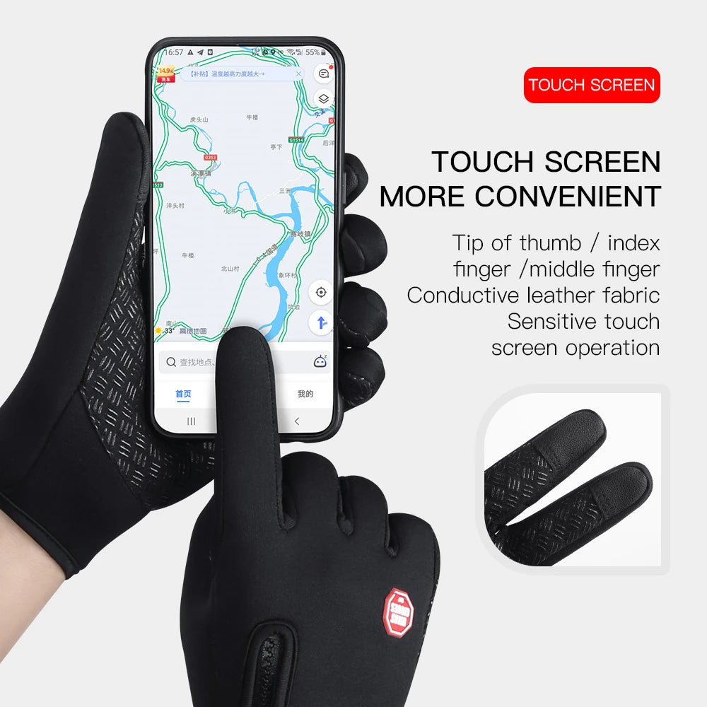 Winter Ski Gloves Men Bike Cycling Gloves Windproof Cold Proof Full Finger Outdoor Waterproof Bicycle Motorcycle Riding Mitten Beauty World Shop
