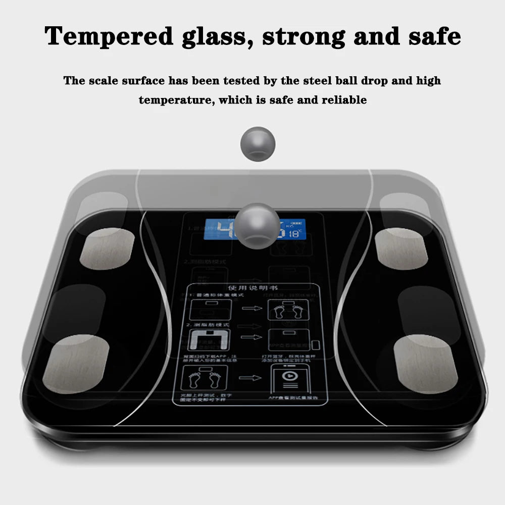 Body Fat Scale Smart Wireless Digital Bathroom Weight Scale Body Composition Analyzer With Smartphone App Bluetooth-compatible Beauty World Shop