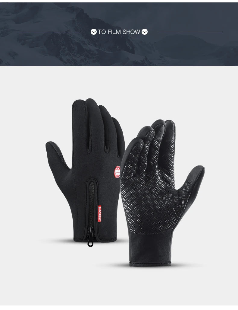 Winter Ski Gloves Men Bike Cycling Gloves Windproof Cold Proof Full Finger Outdoor Waterproof Bicycle Motorcycle Riding Mitten Beauty World Shop