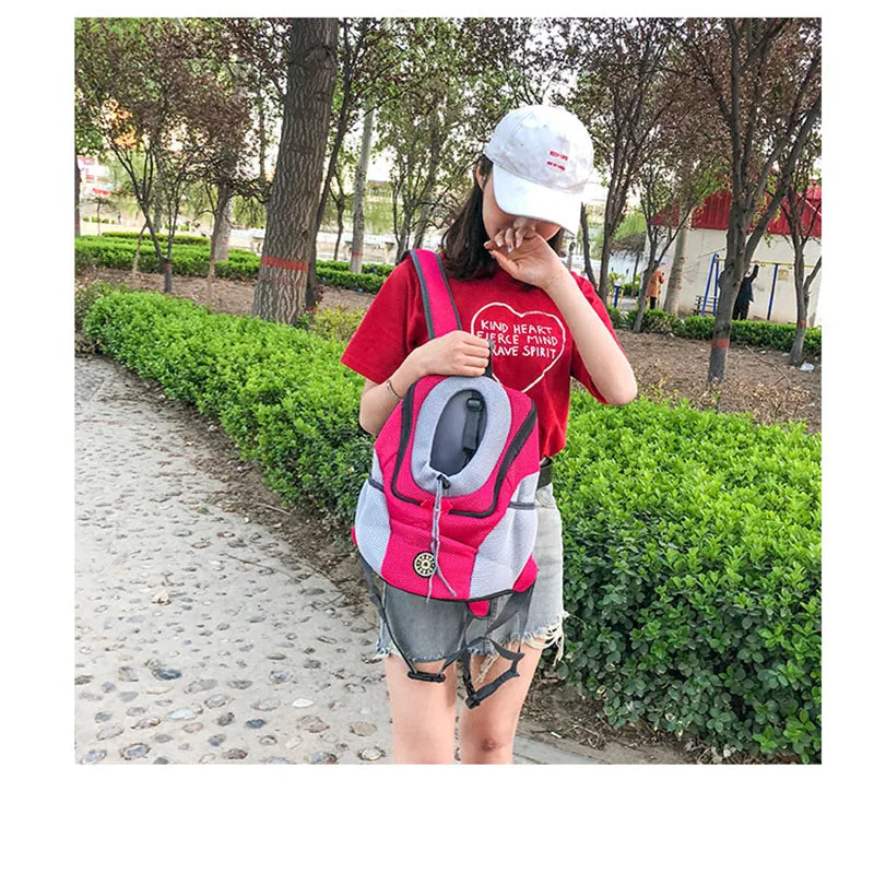 Outdoor Pet Dog Carrier Bag Portable Travel Backpack  Front Bag Double Shoulder Mesh Backpack Head Carrying Bags For Cat Beauty World Shop