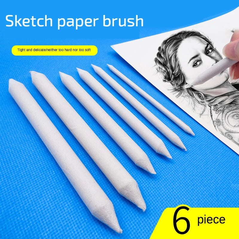 3/6pcs/set Blending Smudge Stump Stick Tortillon Sketch Art White Drawing Charcoal Sketcking Tool Rice Paper Pen Artist Supplies Beauty World Shop