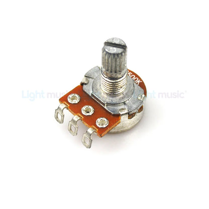 2pcs A500K B500K A250K B250K Potentiometer Splined Small Pot Electric Guitar Bass Effect Amp Tone Volume 15mm 18mm Shaft Parts Beauty World Shop