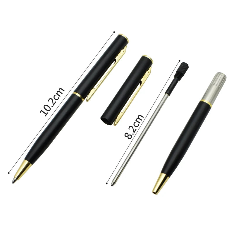 Mini Rotating Pocket-size Ballpoint Pen Metal Material 0.7mm Black Blue Ink Refill Ballpen Office School Supplies Stationery Beauty World Shop