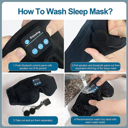 Mask For Sleep Headphones Bluetooth 3D Eye Mask Music Play Sleeping Headphones with Built-in HD Speaker Beauty World Shop