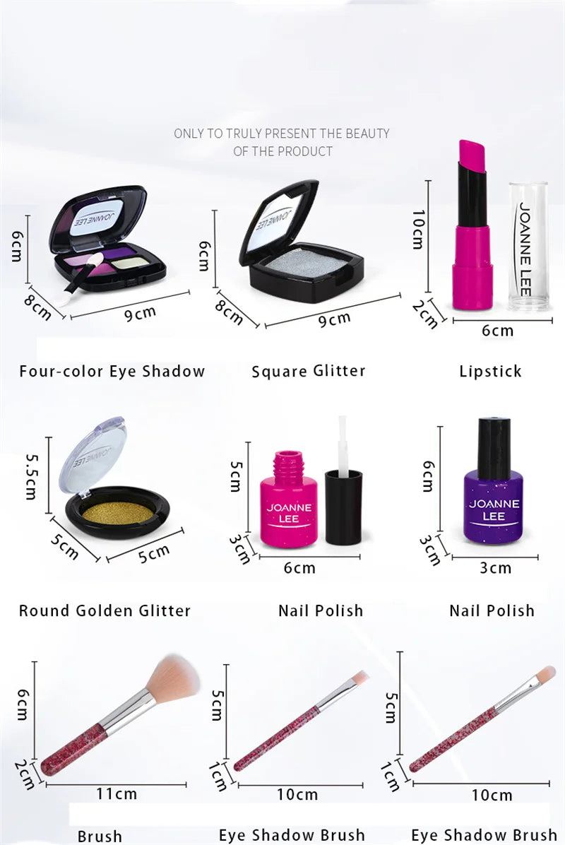 Girls Make Up Toy Set Pretend Play Lipstick Nail Polish Princess Pink Makeup Toys For Girls Dress Up Educational Toys Kids Gifts Beauty World Shop