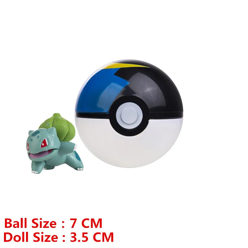 Pokemon Pokeball With Cartoons Movie Anime Figure Pikachu Charmander Eevee Squirtle Vulpix Quality Pet Action Model Toys Gifts Beauty World Shop
