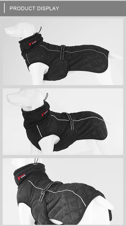 Dog Outdoor Jacket Waterproof Reflective Pet Coat Vest Winter Warm Cotton Dogs Clothing for Large Middle Dogs  Labrador