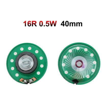 JCD 2PCS 8 Ohm 0.25W 0.5W 16/32Ohm Horn Loudspeaker 8R 16R 32R 20mm 21mm 23mm 27mm 29mm 36mm 40mm Diameter Loud Speaker