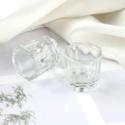 1pcs Nail Crystal Glass Nail Cup Acrylic Liquid Dappen Dish Clear Bowl Nail Powder Holder Container Equipment  Tools Beauty World Shop