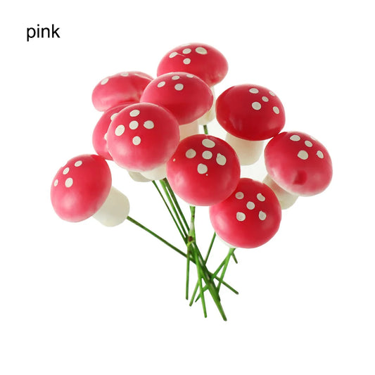 1/10Pcs Mini Mushroom Artificial Foam Potted Plants Decor CHIC HAVEN