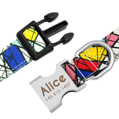 Adjustable Nylon Dog Collar Personalized Dogs Cat ID Collars With Engraved Name Buckle Anti-lost for Small Medium Large Dogs Beauty World Shop