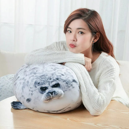 Angry Blob Seal Pillow Chubby 3D Novelty Sea Lion Doll Plush Stuffed Toy Baby Sleeping Throw Pillow Gifts for Kids Girls Beauty World Shop