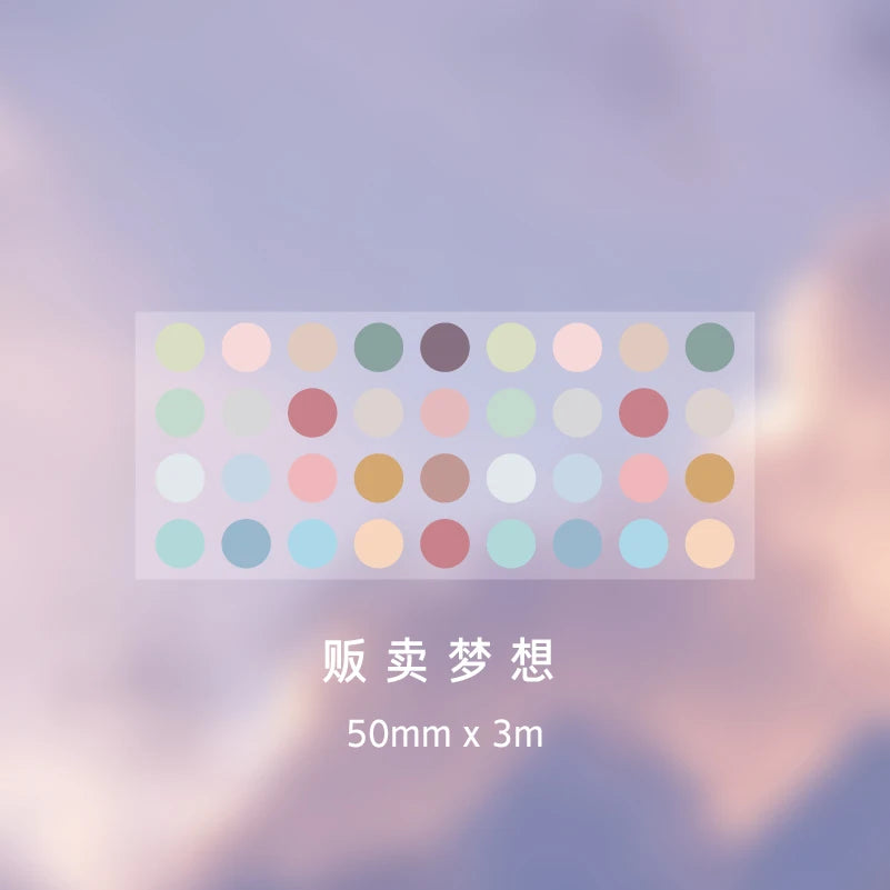 Yoofun 5*300cm Color Dots Decorative Adhesive Washi Tape Masking Tape DIY Scrapbooking Sticker Label Japanese Stationery Beauty World Shop