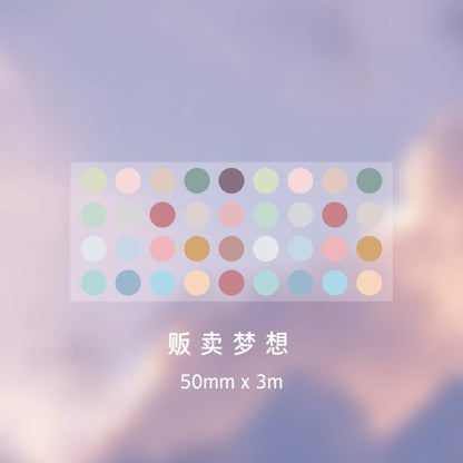 Yoofun 5*300cm Color Dots Decorative Adhesive Washi Tape Masking Tape DIY Scrapbooking Sticker Label Japanese Stationery Beauty World Shop