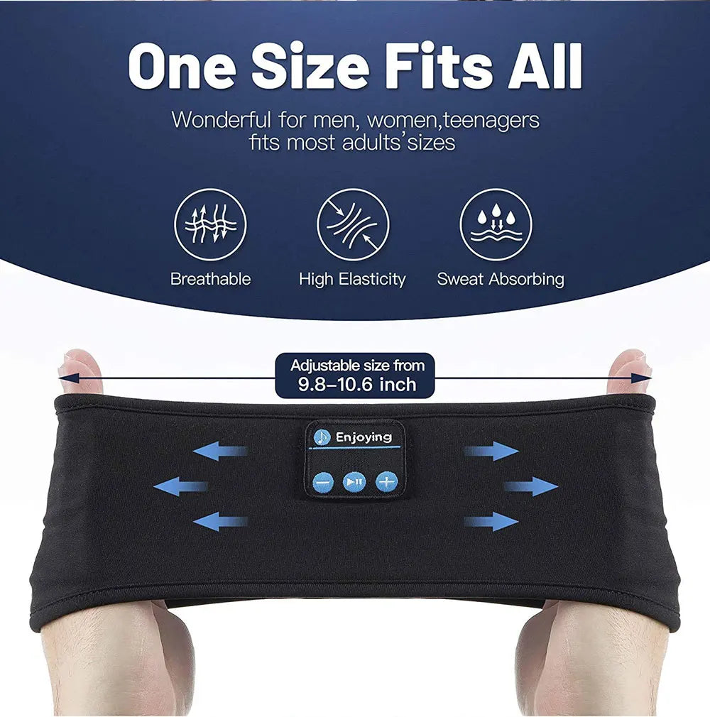Sleep Eye Mask with Bluetooth 5.0 Headphones Soft Elastic Comfortable Headband ASMR Sleeping  Band 10H Music Beauty World Shop