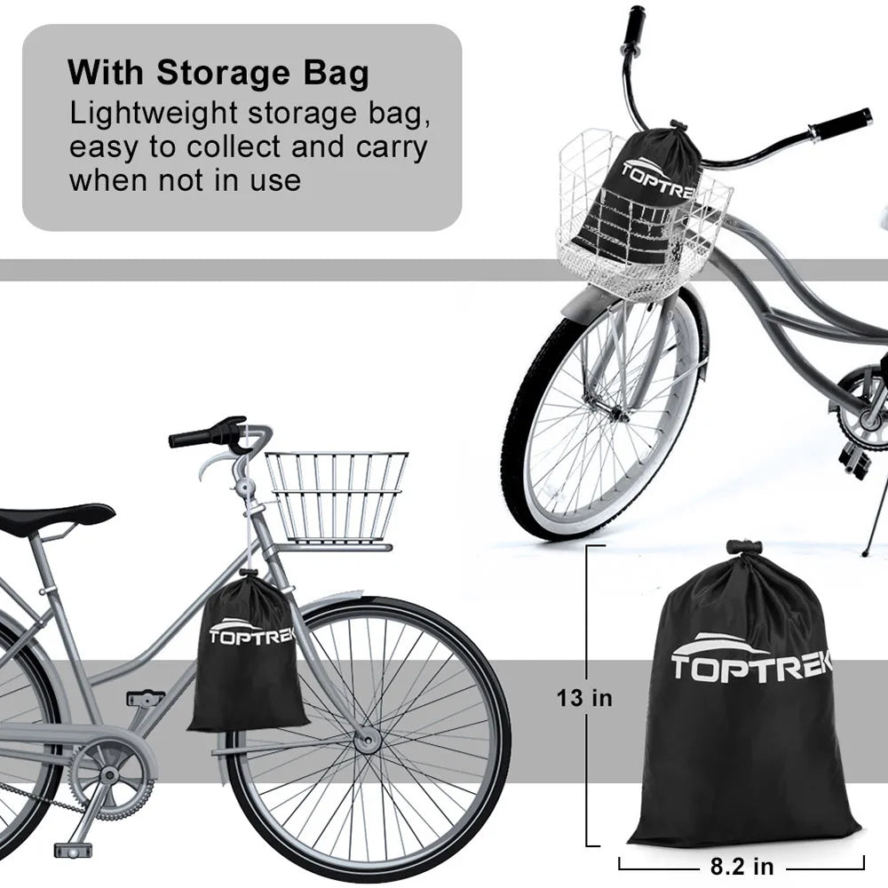 Toptrek Bike Cover 210D Oxford Outdoor Storage Waterproof & Anti-UV Bicycle Cover with Waterproof Membrane for Two Bicycles Beauty World Shop