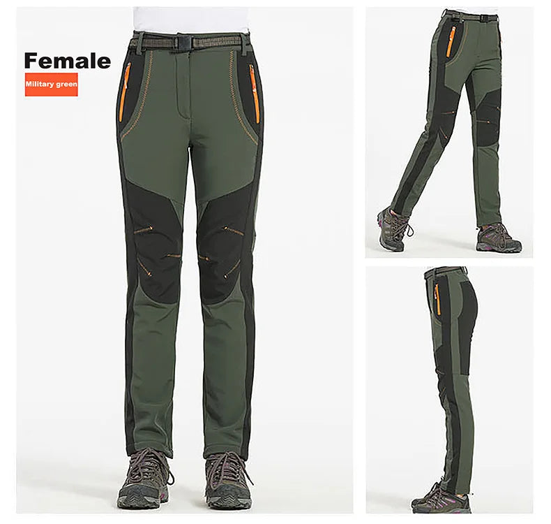 LNGXO Thick Warm Fleece Hiking Pants Men Winter Waterproof Windproof Outdoor Soft Shell Rain Trousers Trekking Camping Ski Pants Beauty World Shop