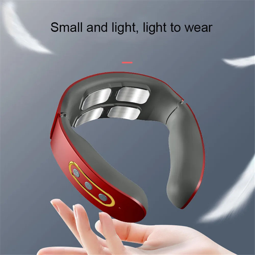 Electric Neck and Shoulder Pulse Massager 6 Mode 9 Levels Adjustable Cervical Vertebra Relax Pain Relief Kneading Machine Beauty World Shop
